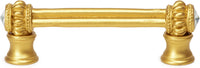 Cache Caché double 3'' cc pull with flared foot with 2 rivoli Swarovski Clear Crystals in Gilded Mercury. 861B-8C