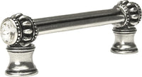 Cache Caché double 3'' cc pull with flared foot with 2 rivoli Swarovski Clear Crystals in Chalice. 861B-9C