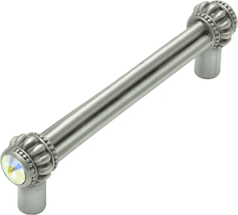 Caché double 4'' cc pull with 2 rivoli Swarovski Aurore Boreale Crystals 862-11AB