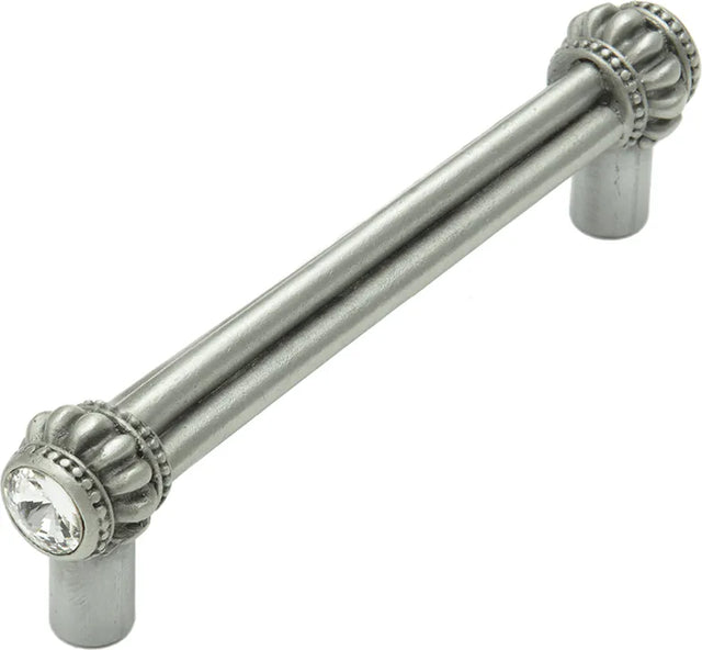 Caché double 4'' cc pull with 2 rivoli Swarovski Clear Crystals 862-11C