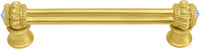 Caché double 4'' cc pull with flared foot with 2 rivoli Swarovski Aurore Boreale Crystals 862B-8AB