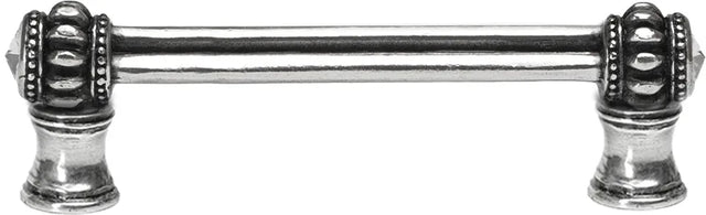 Caché double 4'' cc pull with flared foot with 2 rivoli Swarovski Clear Crystals in Chalice. 862B-9C