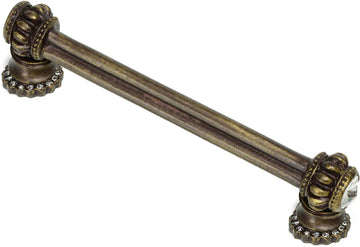 Caché double 4'' cc pull with halos platforms with 40 Swarovski Clear Crystals 862H-3C