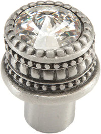 Caché medium round knob with an 16mm rivoli Swarovski Clear Crystal 863-11C