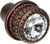 Cache Caché medium round knob with an 16mm rivoli Swarovski Clear Crystal 863-22C