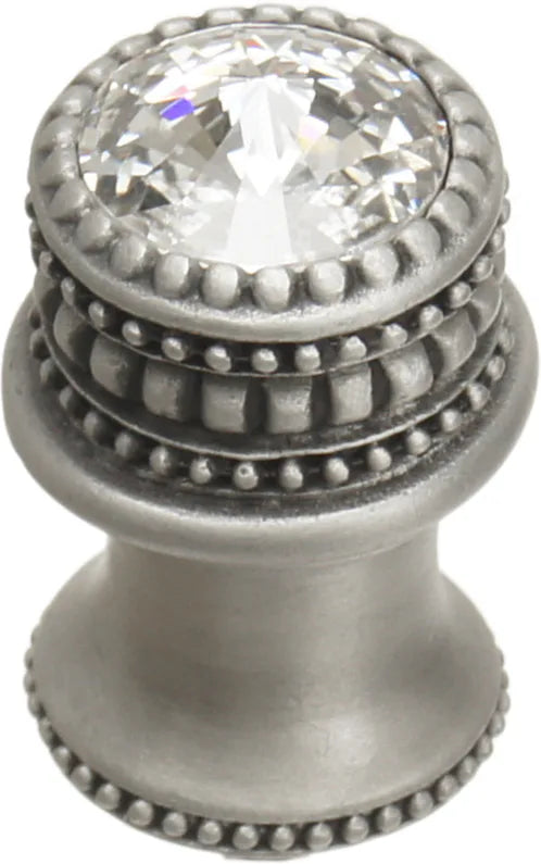 Caché medium round knob with flared foot with an Swarovski Clear Crystal 860B/863B