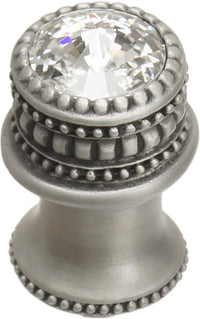 Caché medium round knob with flared foot with an Swarovski Clear Crystal 860B/863B
