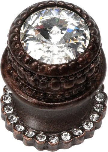 Caché medium round knob with halo platform with 24 Swarovski Clear Crystals 863H