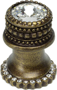 Cache Caché medium round knob with halo platform with 24 Swarovski Clear Crystals 863H-3C