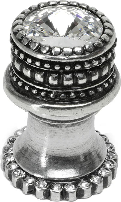 Caché medium round knob with halo platform with 24 Swarovski Clear Crystals 863H-9C