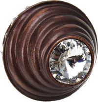Cache Caché medium round knob with flared foot with 19 rivoli Swarovski Clear Crystals 864B-22C