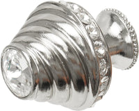 Cache Caché medium round knob with flared foot with 19 rivoli Swarovski Clear Crystals in Platinum. 864B-24C