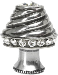 Caché medium round knob with flared foot with 19 rivoli Swarovski Clear Crystals in Chalice. 864B-9C