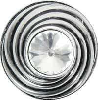 Cache Caché medium round knob with flared foot with 19 rivoli Swarovski Clear Crystals in Chalice. 864B-9C