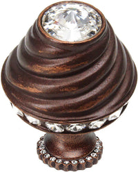 Caché medium round knob with halo platform with Swarovski Crystals 864H