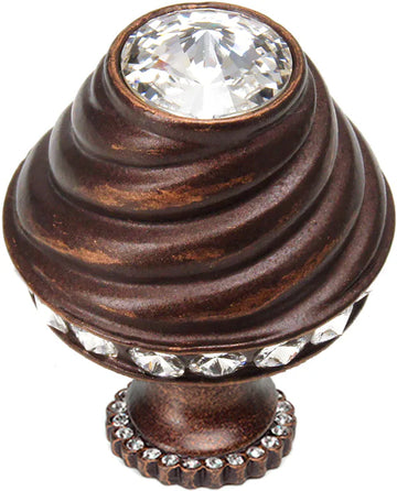 Caché medium round knob with halo platform with Swarovski Crystals 864H