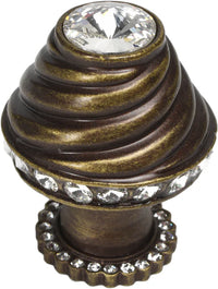 Cache Caché medium round knob with halo platform with 42 Swarovski Clear Crystals 864H-3C