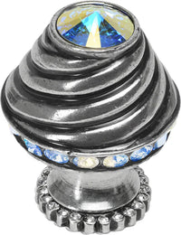 Cache Caché medium round knob with halo platform with 42 Swarovski Aurore Boreale Crystals 864H-9AB