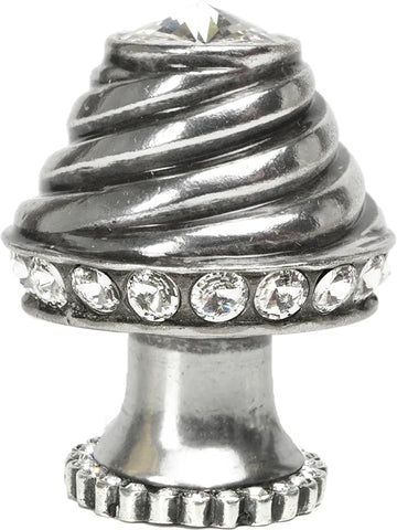 Caché medium round knob with halo platform with 42 Swarovski Clear Crystals 864H-9C
