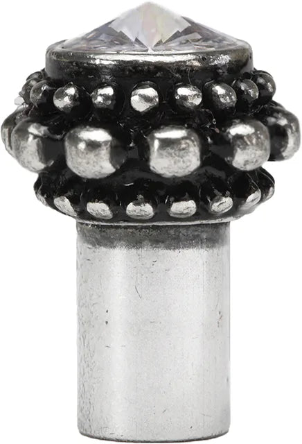 Caché small round knob with a rivoli Swarovski Clear Crystal in Chalice. 865-9C