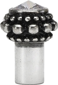 Caché small round knob with a rivoli Swarovski Clear Crystal in Chalice. 865-9C
