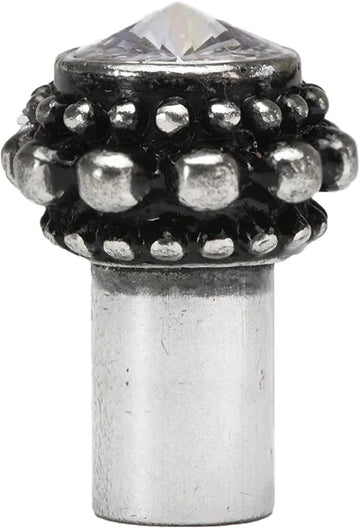 Caché small round knob with a rivoli Swarovski Clear Crystal in Chalice. 865-9C
