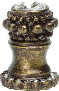Caché small round knob with halo platform with 20 Swarovski Clear Crystals 865H-3C