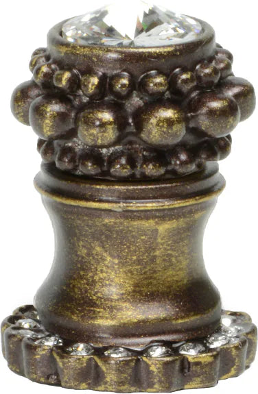 Caché small round knob with halo platform with 20 Swarovski Clear Crystals 865H-3C
