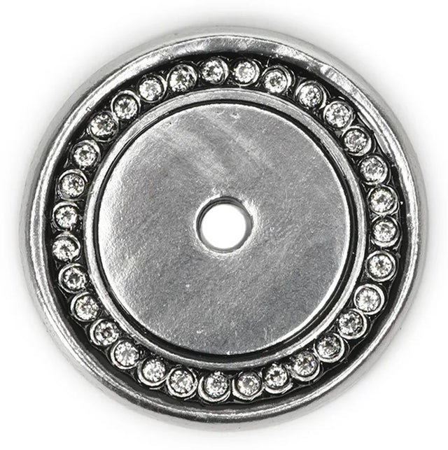Caché round back plate with Swarovski Clear Crystals in Chalice. 866-9C