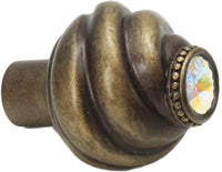 Cache Caché knob with Swarovski Aurore Boreale Crystals 868-3AB