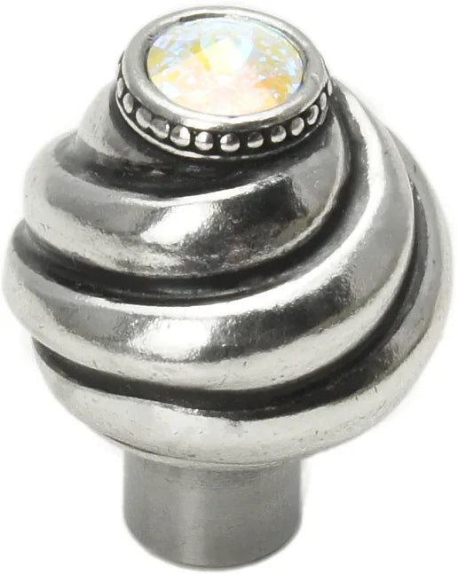 Caché knob with Swarovski Aurore Boreale Crystals 868-9AB