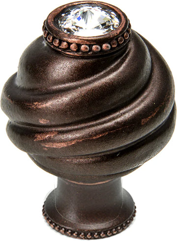 Caché knob with flared foot with Swarovski Crystals 868B
