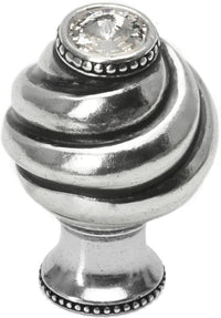 Caché knob with flared foot with Swarovski Clear Crystals 868B-9C