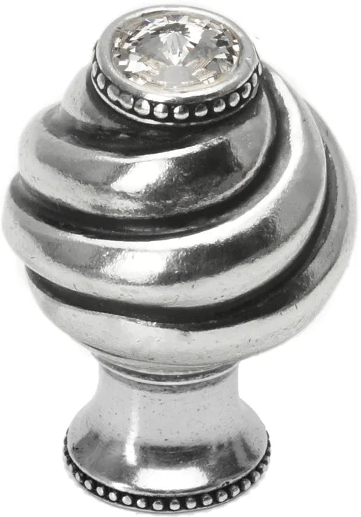Caché knob with flared foot with Swarovski Clear Crystals 868B-9C
