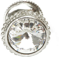 Cache Caché knob with an 18mm rivoli Swarovski Clear Crystal in Platinum. 869-24C