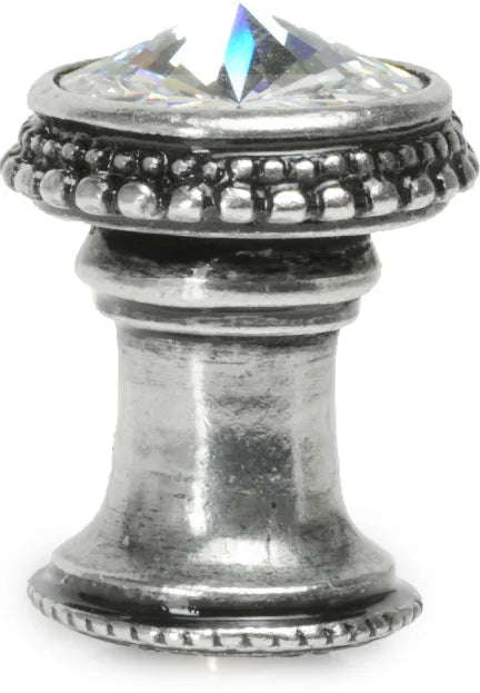 Caché knob with an 18mm rivoli Swarovski Clear Crystal in Chalice. 869-9C