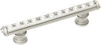 Cache Caché 3'' cc pull with flared feet with center of Swarovski Clear Crystals in Satin. 870B-11C