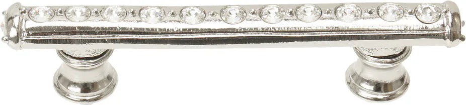 Caché 3'' cc pull with flared feet with center of Swarovski Clear Crystals in Platinum. 870B-24C
