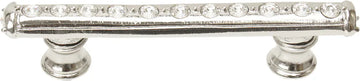 Caché 3'' cc pull with flared feet with center of Swarovski Clear Crystals in Platinum. 870B-24C
