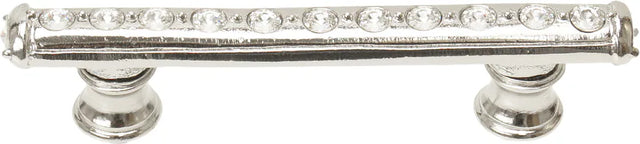 Caché 3'' cc pull with flared feet with center of Swarovski Clear Crystals in Platinum. 870B-24C