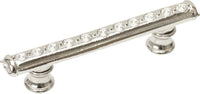 Cache Caché 3'' cc pull with flared feet with center of Swarovski Clear Crystals in Platinum. 870B-24C