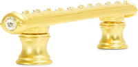 Cache Caché 3'' cc pull with flared feet with center of Swarovski Clear Crystals in Gilded Mercury. 870B-8C