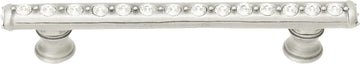 Caché 4'' cc pull with flared feet with center of Swarovski Clear Crystals in Satin. 871B-11C