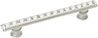 Cache Caché 4'' cc pull with flared feet with center of Swarovski Clear Crystals in Satin. 871B-11C