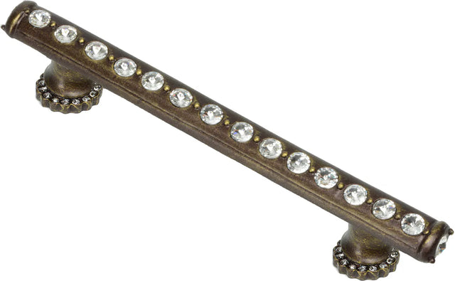 Caché 4'' cc pull with halo platforms with center of Swarovski Clear Crystals 871H-3C