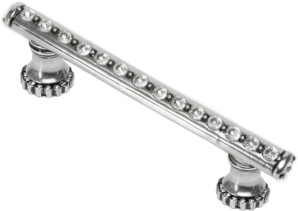 Caché 4'' cc pull with halo platforms with center of Swarovski Clear Crystals 871H-9C