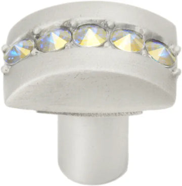 Caché rectangle knob with center of 5 rivoli Swarovski Crystals 872