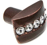 Cache Caché rectangle knob with center of 5 rivoli Swarovski Clear Crystals 872-22C