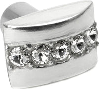 Cache Caché rectangle knob with center of 5 rivoli Swarovski Clear Crystals 872-24C
