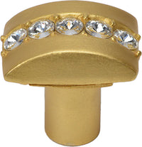 Caché rectangle knob with center of 5 rivoli Swarovski Clear Crystals 872-8C